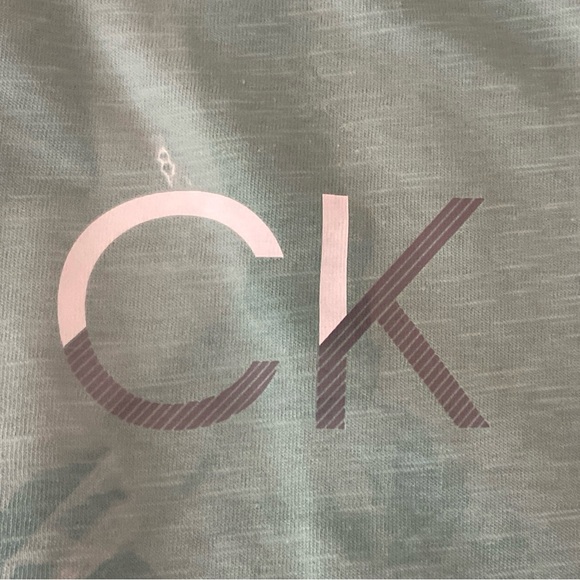 Calvin Klein Men’s Slub Jersey Logo Sleepwear Tee Beryl Green T-Shirt - Picture 5 of 15